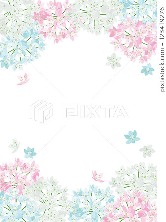 Background material <Flower frame background, Allium kowanii, Onion> Background material <Flower frame background, Allium kowanii, Onion> 123419276