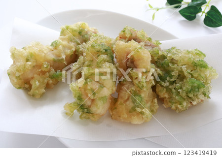 Close-up of squid tempura 123419419