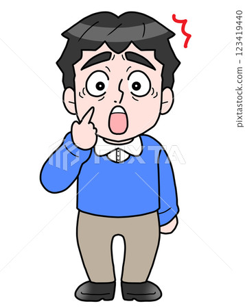 一位驚訝的中年男子的插圖 一位驚訝的中年男子的插圖 123419440