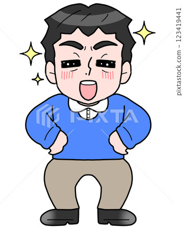 Illustration of a lively middle-aged man 123419441