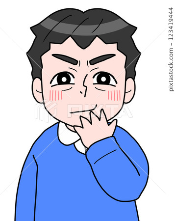 Illustration of a grinning middle-aged man 123419444