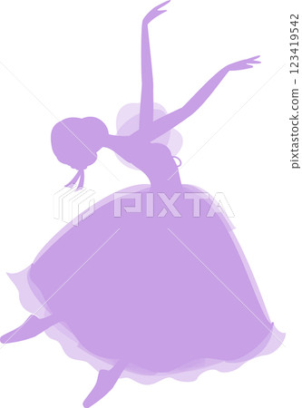 Ballerina lilac silhouette ballet Giselle the Village Girl 123419542