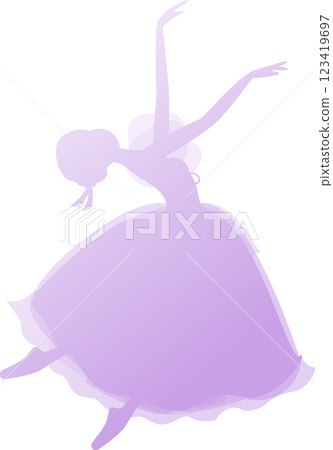 Ballerina's light purple silhouette, gradation, ballet, Giselle's Village Girl Ballerina's light purple silhouette, gradation, ballet, Giselle's Village Girl 123419697