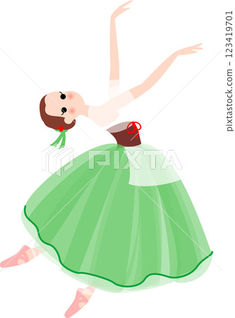 芭蕾舞女演員吉賽兒的鄉村女孩綠色 芭蕾舞女演員吉賽兒的鄉村女孩綠色 123419701