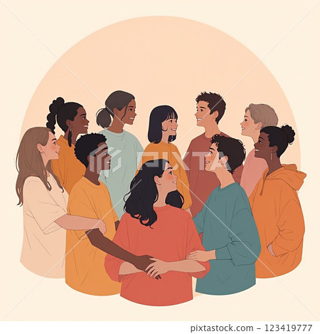 Diverse people holding hands as a symbol of peace Diverse people holding hands as a symbol of peace 123419777