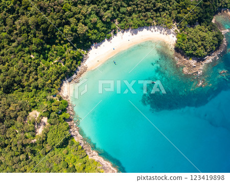 Top view Beautiful beach nature sea,Amazing landscape sea in summer background Top view Beautiful beach nature sea,Amazing landscape sea in summer background 123419898