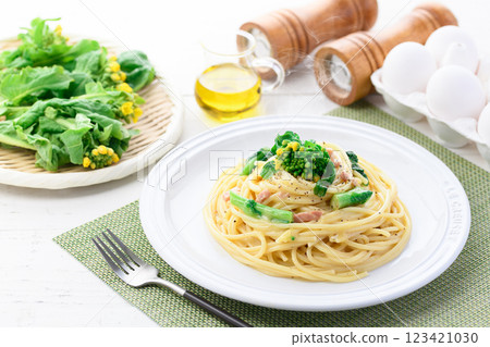 Taste of Spring: Rape Blossom Cream Pasta Taste of Spring: Rape Blossom Cream Pasta 123421030