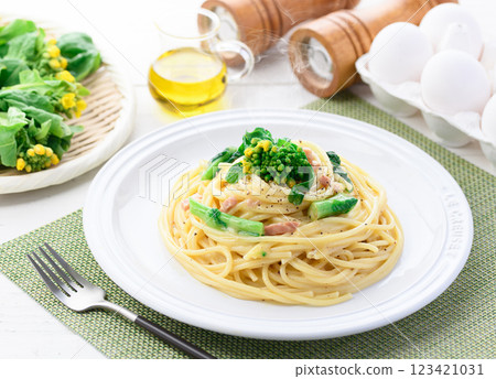 Taste of Spring: Rape Blossom Cream Pasta Taste of Spring: Rape Blossom Cream Pasta 123421031