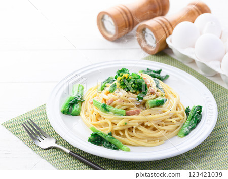 Taste of Spring: Rape Blossom Cream Pasta Taste of Spring: Rape Blossom Cream Pasta 123421039