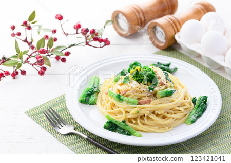 Taste of Spring: Rape Blossom Cream Pasta 123421041