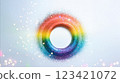 Bokeh background and donut-shaped rainbow with margins AI-generated image (Adobe Firefly) 123421072