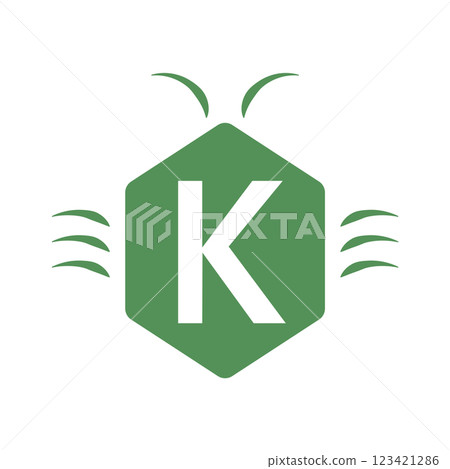 帶有字母 K 的臭蟲的變形插圖 帶有字母 K 的臭蟲的變形插圖 123421286