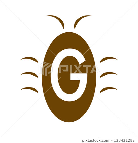 Illustration of a cockroach with the letter G 123421292