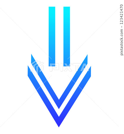 Down arrow, light blue to blue gradation Down arrow, light blue to blue gradation 123421470