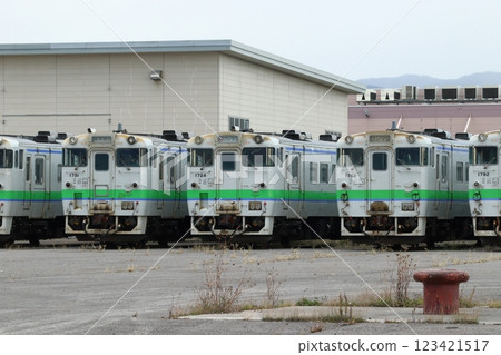 JR Hokkaido Kiha 40 series train parked at Hakodate Pier 123421517
