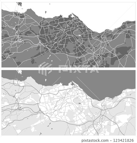 Layered editable vector illustration outline Map of Edinburgh,Scotland 123421826