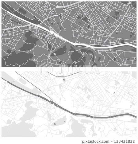 Layered editable vector illustration outline Map of Florence,Italy 123421828
