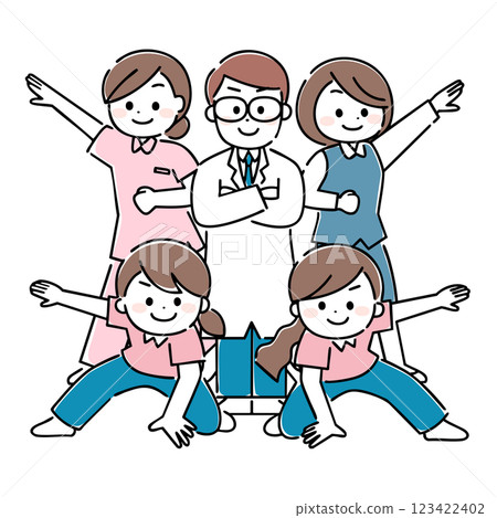 Home medical team in hero pose Home medical team in hero pose 123422402