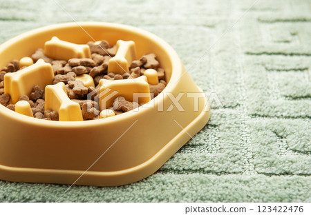 Slow feeder dog bowl preventing gulping and improving digestion Slow feeder dog bowl preventing gulping and improving digestion 123422476