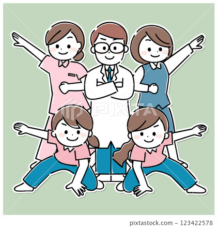 Home medical team in hero pose (white border included) Home medical team in hero pose (white border included) 123422578