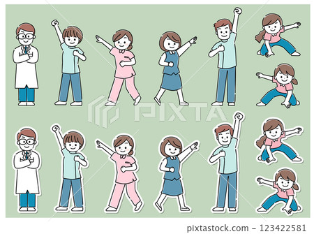 Medical team people set in hero poses Medical team people set in hero poses 123422581