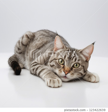 Lying tabby cat Lying tabby cat 123422639