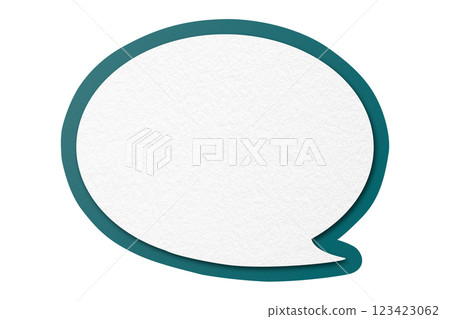 Green paper speech bubbles separate on transparent background 123423062