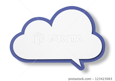 Purple paper speech bubbles separated on transparent background 123423063