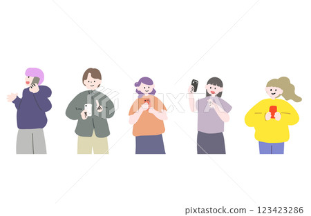 拿著智慧型手機的人，半身 123423286