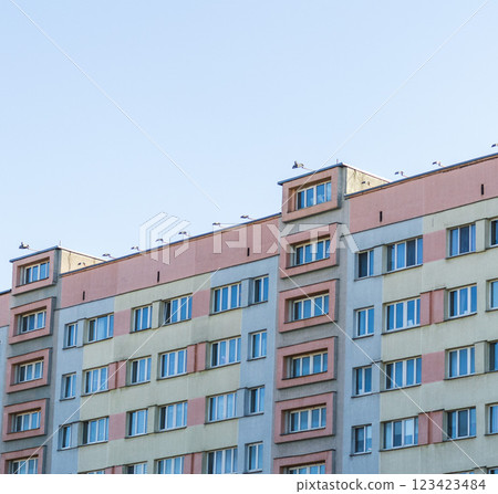 Facade of the building in the city. Urban Facade of the building in the city. Urban 123423484