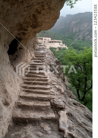 Mysterious staircase: An exclusive architectural marvel with secrets hidden within its elegant curves and steps, evoking intrigue and allure through its unique design and ambiance. Mysterious staircase: An exclusive architectural marvel with secrets hidden within its elegant curves and steps, evoking intrigue and allure through its unique design and ambiance. 123423588