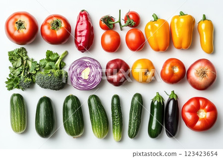 Fresh produce: A collection of vegetables set...-插圖素材 [123423654] - PIXTA圖庫