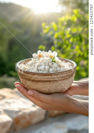 Festive celebration: happy pongal marks traditional harvest festival, honoring farmers, sun, abundance, symbolizing gratitude for bountiful season of crops, joy of family gatherings. 123423797