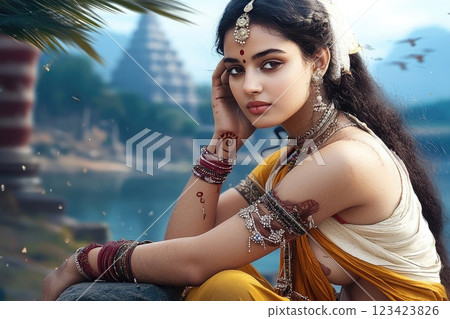 Sacred depiction: Goddess Sita portrayed in context of Rama Navami, Dussehra, and Diwali, symbolizing her pivotal role in divine narrative and her revered presence during these significant festivals. Sacred depiction: Goddess Sita portrayed in context of Rama Navami, Dussehra, and Diwali, symbolizing her pivotal role in divine narrative and her revered presence during these significant festivals. 123423826