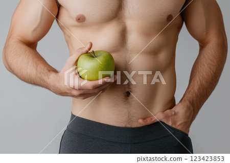 Wellness Vision: A harmonious human figure representing the integration of proper nutrition and diet, emphasizing fitness and a healthy lifestyle, showcasing the commitment to overall well-being. Wellness Vision: A harmonious human figure representing the integration of proper nutrition and diet, emphasizing fitness and a healthy lifestyle, showcasing the commitment to overall well-being. 123423853