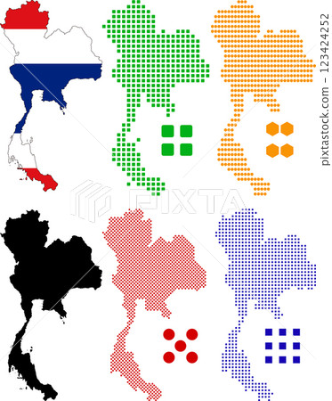 Layered editable vector illustration country map of Thailand 123424252