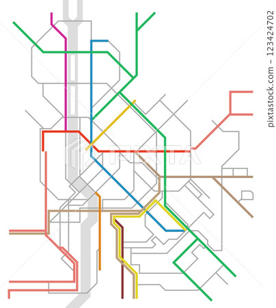 Layered editable vector illustration of Traffic Network Map of Budapest,Hungary Layered editable vector illustration of Traffic Network Map of Budapest,Hungary 123424702
