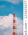 chimney rising against the blue sky 123425077