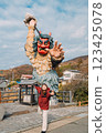 Namahage monument and tourists on the Oga Peninsula 123425078