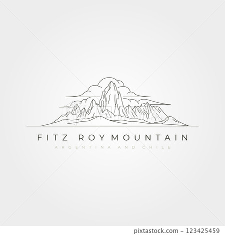 fitz roy mountain line art logo vector symbol illustration design, mountain scenic vector design fitz roy mountain line art logo vector symbol illustration design, mountain scenic vector design 123425459