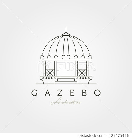gazebo dome line art vector illustration design, gazebo garden construction icon vector design gazebo dome line art vector illustration design, gazebo garden construction icon vector design 123425466
