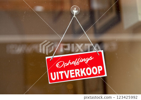 Clearance sale - Sign in Dutch 123425992