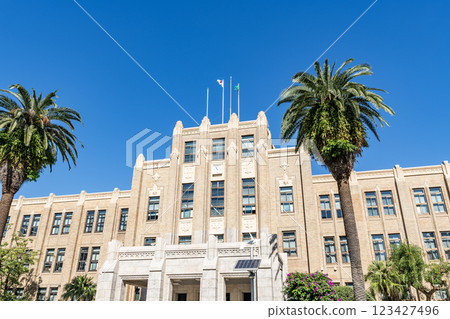 Miyazaki Prefectural Office Building in clear skies, Miyazaki City, Miyazaki Prefecture 123427496