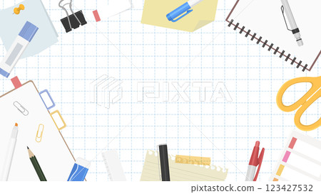Stationery frame, grid background, background material 123427532