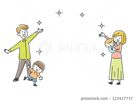 Family members introducing themselves by holding hands 123427737