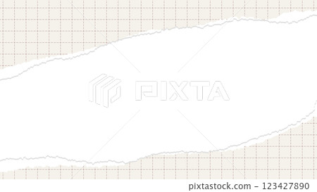 Torn paper frame, simple dotted grid paper, torn notebook style background frame 123427890