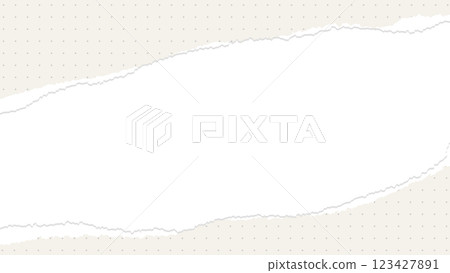 Torn paper frame, simple dot grid paper, torn notebook style background frame 123427891