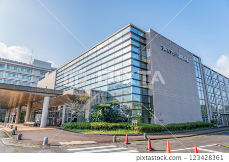 Miyazaki University Hospital on a sunny day in Miyazaki City, Miyazaki Prefecture Miyazaki University Hospital on a sunny day in Miyazaki City, Miyazaki Prefecture 123428361