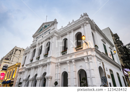 The Holy House of Mercy in Senado Square(Largo do Senado), Macau, is a UNESCO World Heritage Site. 123428432