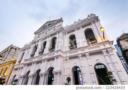 The Holy House of Mercy in Senado Square(Largo do Senado), Macau, is a UNESCO World Heritage Site. The Holy House of Mercy in Senado Square(Largo do Senado), Macau, is a UNESCO World Heritage Site. 123428433